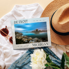 Landschaftliche Detroit Wasserfront Postkarte