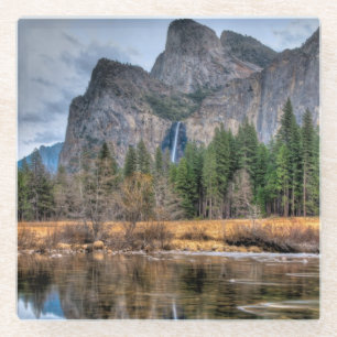 Landschaftliche Fälle Yosemite Glasuntersetzer