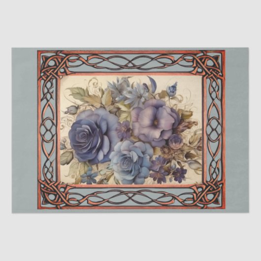 Landschaftliche Fantasy Gothic Florals Decoupage Seidenpapier (Vorderseite)