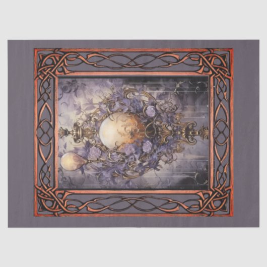 Landschaftliche Fantasy Gothic Florals Decoupage Seidenpapier (Vorderseite)