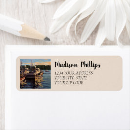 Landschaftliche Fischerboote angedockt