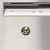 Landschaftliche Fluss- und Waldlandschaft Magnet (In Situ (Geschirrspüler))