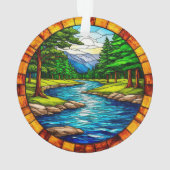 Landschaftliche Fluss- und Waldlandschaft Ornament (Rückseite)