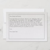 Landschaftliche Foto Hochzeit Dankeskarte (Rückseite)