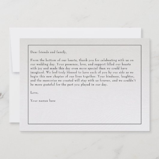 Landschaftliche Foto Hochzeit Dankeskarte (Rückseite)