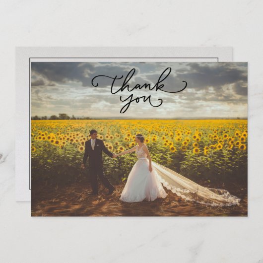 Landschaftliche Foto Hochzeit Dankeskarte (Vorne/Hinten)