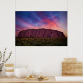 Landschaftliche Fotografie - Uluru bei Sonnenunter Poster (Küche)