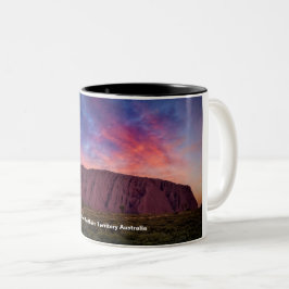 Landschaftliche Fotografie - Uluru bei Sunset Zweifarbige Tasse
