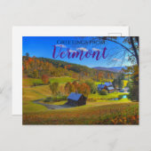 Landschaftliche Grüße von Vermont Foliage Postcard Postkarte (Vorne/Hinten)