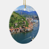 Landschaftliche Hafenstadt Pasaia, Baskenland Keramik Ornament (Rechts)