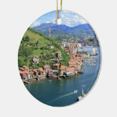 Landschaftliche Hafenstadt Pasaia, Baskenland Keramik Ornament (Links)