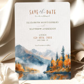 Landschaftliche Herbstgebirgsfarbe Save the Date Einladung