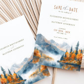 Landschaftliche Herbstgebirgsfarbe Save the Date Einladung