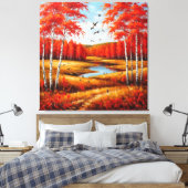 Landschaftliche Herbstlandschaft mit lebhaften Fol Leinwanddruck (Insitu (Schlafzimmer))