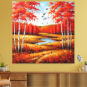 Landschaftliche Herbstlandschaft mit lebhaften Fol Leinwanddruck (Insitu (Wohnzimmer))