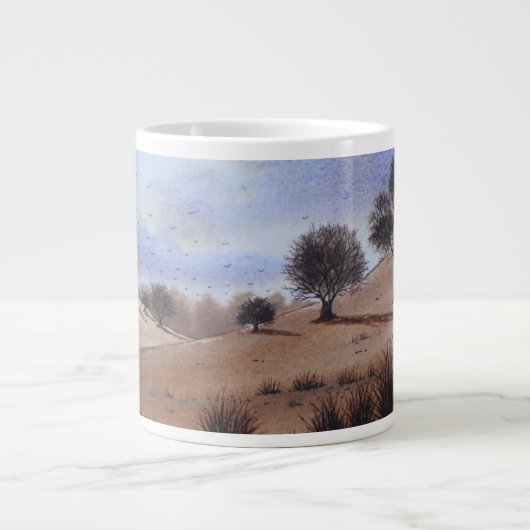 landschaftliche Herbstlandschaft Originalkunst Jumbo-Tasse (Vorderseite)