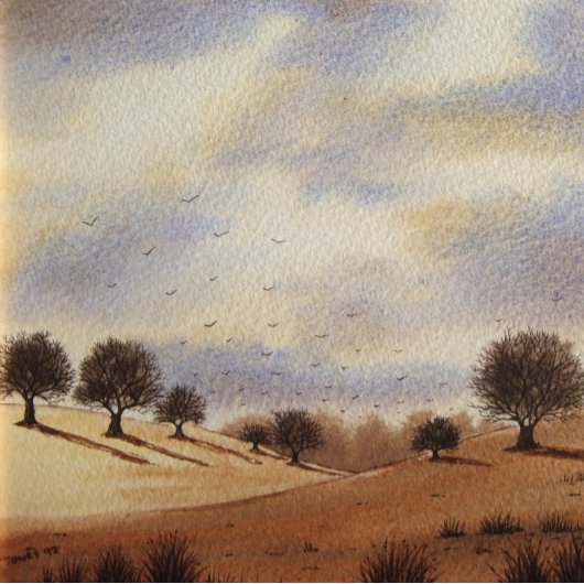 landschaftliche Herbstlandschaft Originalkunst Kaffeetasse