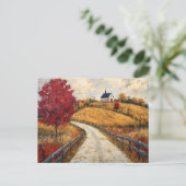 Landschaftliche Herbstlandschaft Rustikal Postkarte (Stehend Vorderseite)