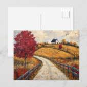 Landschaftliche Herbstlandschaft Rustikal Postkarte (Vorne/Hinten)