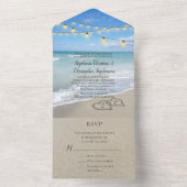 Landschaftliche Herzen am Sandstrand All In One Einladung (Innen Boden)