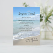 Landschaftliche Herzen am Sandstrand Begleitkarte (Stehend Vorderseite)