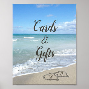 Landschaftliche Herzen bei einer Hochzeit am Sands Poster