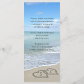 Landschaftliche Herzen im Sand Beach Wedding Menü Menükarte (Rückseite)