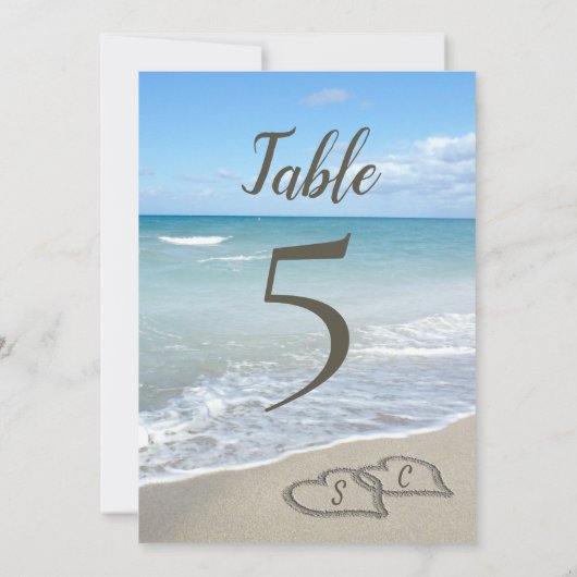 Landschaftliche Herzen in der Tischnummer Sand Bea (Rückseite)