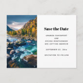 Landschaftliche Hochzeit des Fotos Fluss und Gebir Ankündigungspostkarte (Vorderseite)