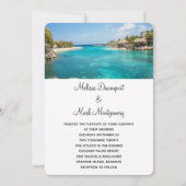 Landschaftliche Hochzeit in Urlaubsort des Tropica Einladung (Vorderseite)