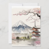 Landschaftliche Hochzeit mit japanischem Fuji und Einladung (Rückseite)