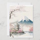 Landschaftliche Hochzeit mit japanischem Fuji und Einladung (Rückseite)