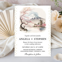 Landschaftliche Hochzeit mit japanischem Fuji und