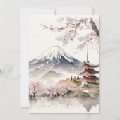 Landschaftliche Hochzeit mit japanischem Fuji und Einladung (Rückseite)