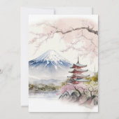 Landschaftliche Hochzeit mit japanischem Fuji und Einladung (Rückseite)