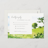 Landschaftliche Hügel Hochzeitsempfang RSVP Karte (Vorne/Hinten)