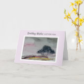 Landschaftliche Hügel Rosa Landschaft Karte (Gelbe Blume)