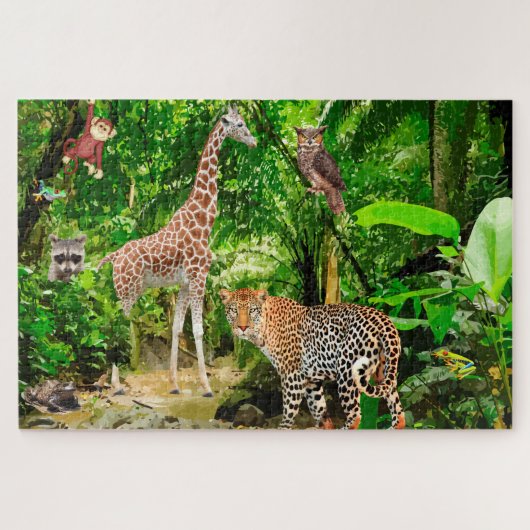 Landschaftliche Jungle Animal Wildlife Jigsaw Puzz Puzzle (Horizontal)