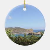 Landschaftliche Karibikinsel Saint Lucia Keramik Ornament (Hinten)