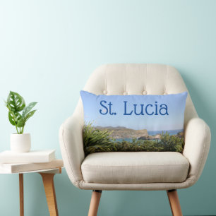 Landschaftliche Karibikinsel Saint Lucia Lendenkissen