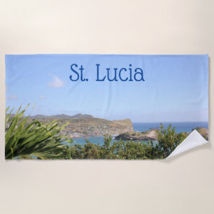 Landschaftliche Karibikinsel Saint Lucia Strandtuch