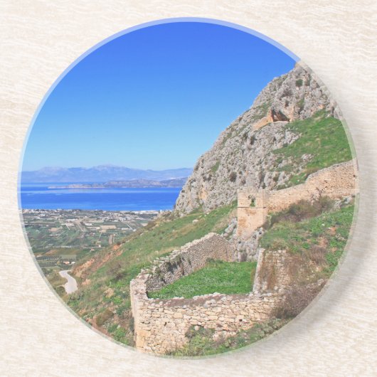 Landschaftliche Korinth Akropolis in Griechenland, Getränkeuntersetzer (Vorne)