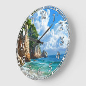 Landschaftliche Küstenlandschaft Große Wanduhr (Winkel)