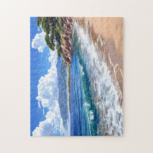 Landschaftliche Küstenlandschaft. Puzzle (Vertikal)