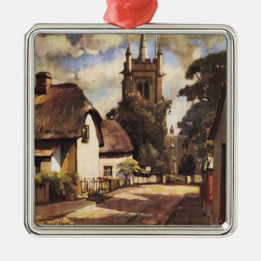 Landschaftliche Land-Ansicht-britisches Silbernes Ornament (Vorne)