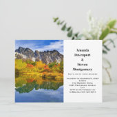 Landschaftliche Landschaft Bergsee Hochzeit Einladung (Stehend Vorderseite)