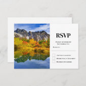 Landschaftliche Landschaft Bergsee Hochzeit RSVP Karte (Vorne/Hinten)