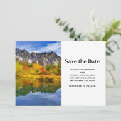Landschaftliche Landschaft Bergsee Hochzeit Save The Date (Stehend Vorderseite)
