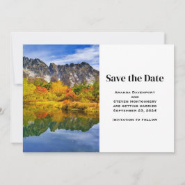 Landschaftliche Landschaft Bergsee Hochzeit Save The Date