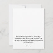 Landschaftliche Landschaft Feiertagskarte (Rückseite)